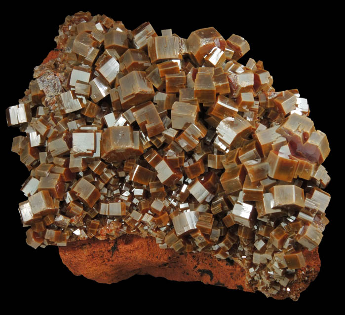 Vanadinite with microscopic Hematite inclusions from Mibladen, Haute Moulouya Basin, Zeida-Aouli-Mibladen belt, Midelt Province, Morocco