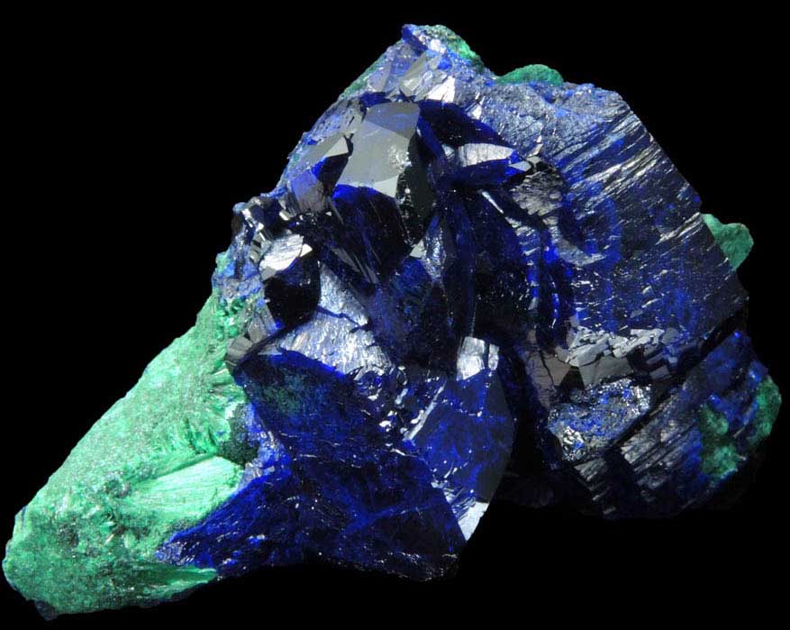 Azurite internally altered to Malachite from Milpillas Mine, Cuitaca, Sonora, Mexico