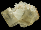 Apophyllite and Stilbite on twinned Calcite from Jalgaon, Maharashtra, India