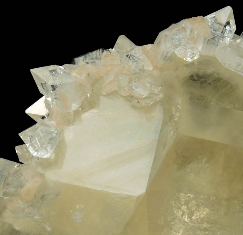 Apophyllite and Stilbite on twinned Calcite from Jalgaon, Maharashtra, India