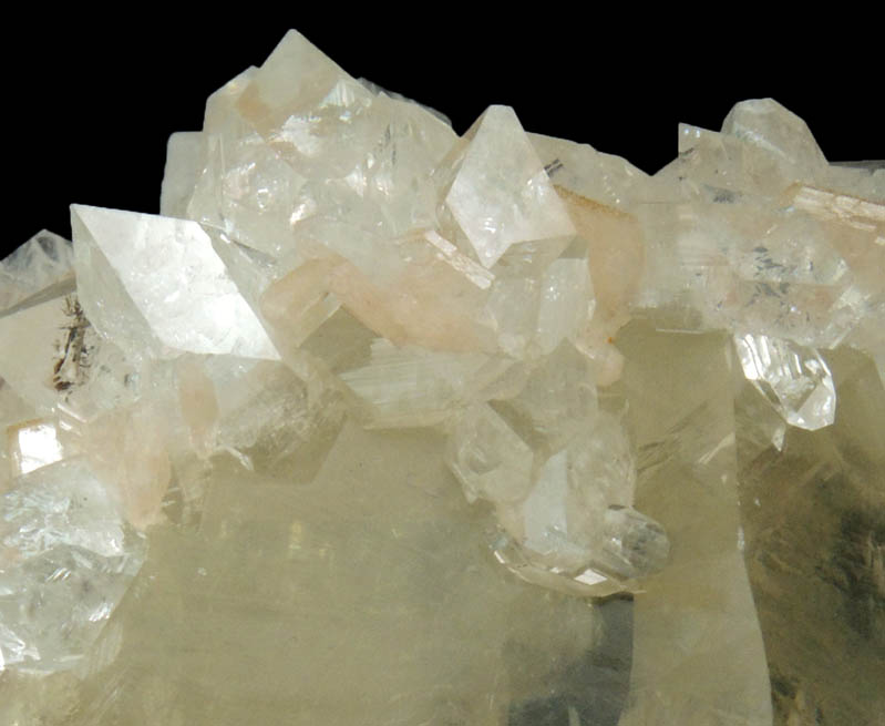 Apophyllite and Stilbite on twinned Calcite from Jalgaon, Maharashtra, India