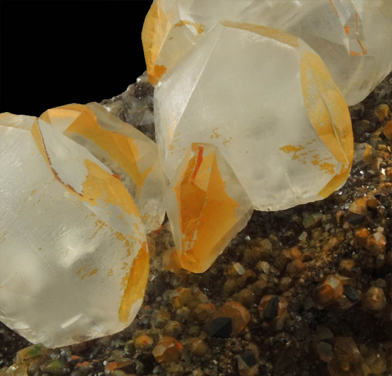 Calcite (contact-twinned) on Calcite with Limonite coating from Daye, Huangshi, Hubei, China