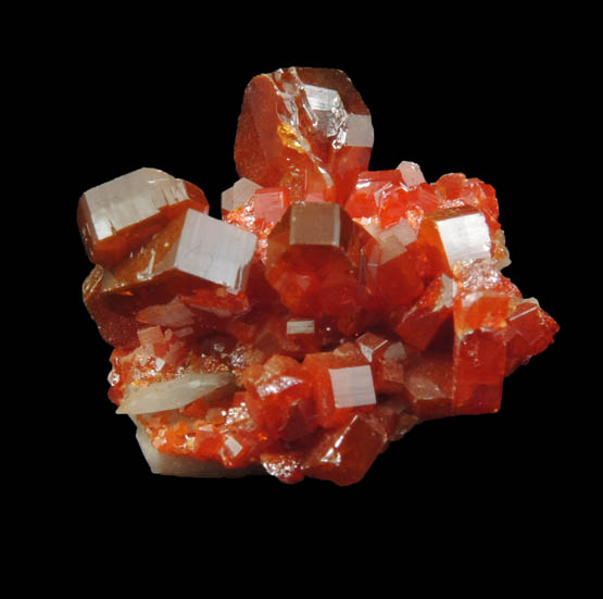 Vanadinite on Barite from Mibladen, Haute Moulouya Basin, Zeida-Aouli-Mibladen belt, Midelt Province, Morocco