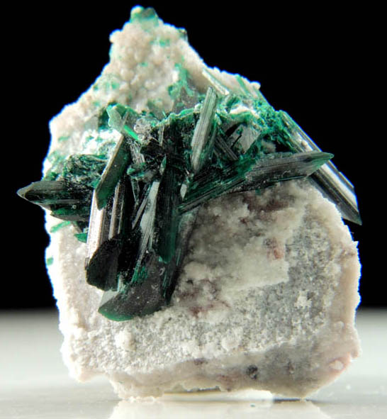 Brochantite on Quartz from Milpillas Mine, Cuitaca, Sonora, Mexico