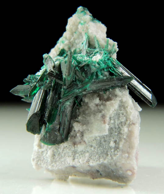 Brochantite on Quartz from Milpillas Mine, Cuitaca, Sonora, Mexico
