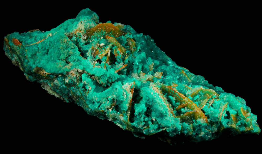 Dioptase, Wulfenite, Willemite, Chrysocolla from Mammoth-St. Anthony Mine, Tiger District, Pinal County, Arizona