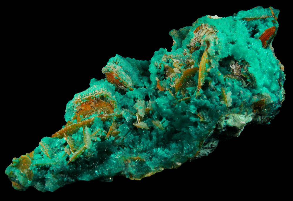 Dioptase, Wulfenite, Willemite, Chrysocolla from Mammoth-St. Anthony Mine, Tiger District, Pinal County, Arizona