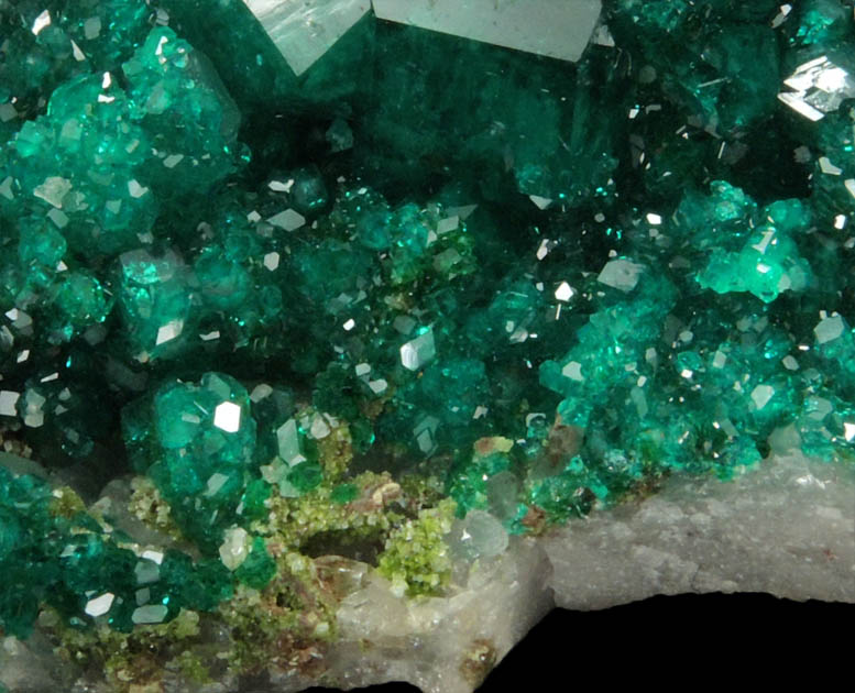 Dioptase with Duftite from Tsumeb Mine, Otavi-Bergland District, Oshikoto, Namibia (Type Locality for Duftite)