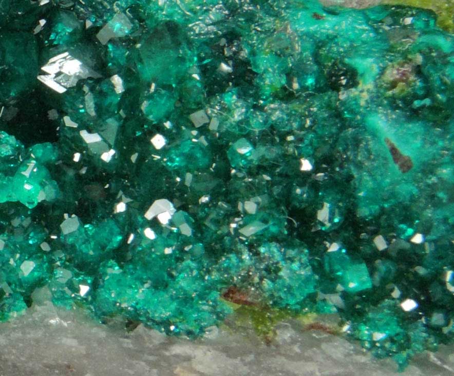 Dioptase with Duftite from Tsumeb Mine, Otavi-Bergland District, Oshikoto, Namibia (Type Locality for Duftite)