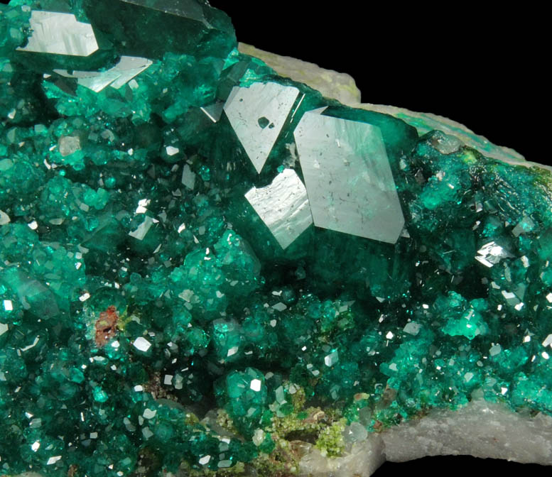 Dioptase with Duftite from Tsumeb Mine, Otavi-Bergland District, Oshikoto, Namibia (Type Locality for Duftite)