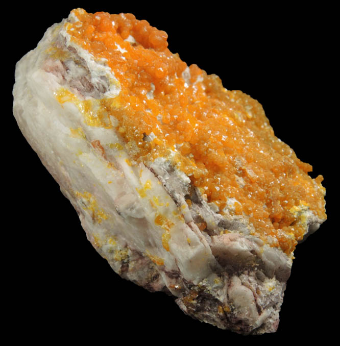 Mimetite and Willemite on Barite from Rowley Mine, 20 km northwest of Theba, Painted Rock Mountains, Maricopa County, Arizona