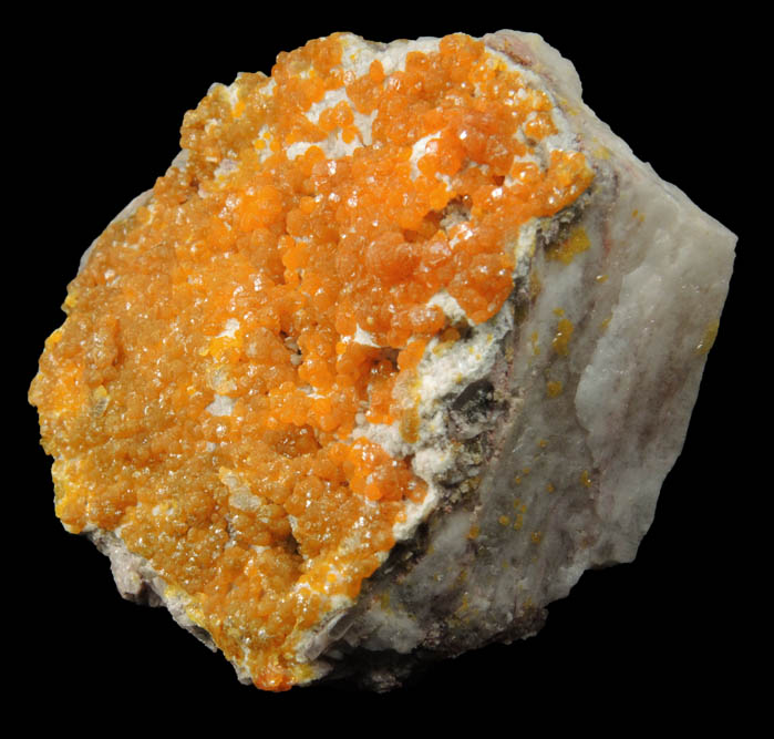 Mimetite and Willemite on Barite from Rowley Mine, 20 km northwest of Theba, Painted Rock Mountains, Maricopa County, Arizona