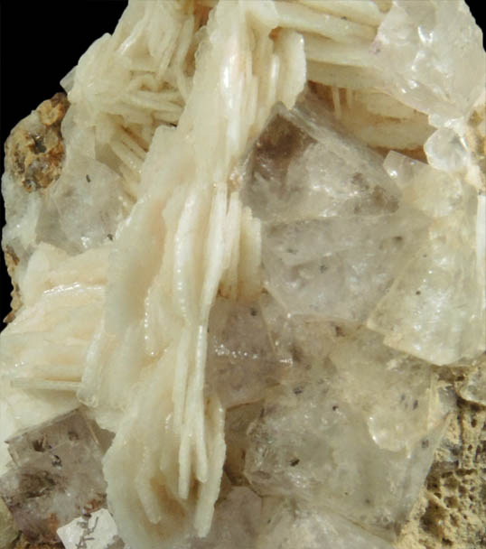 Barite on Fluorite from Coldstones Quarry, Pateley Bridge District, North Yorkshire, England