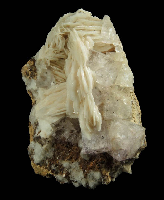 Barite on Fluorite from Coldstones Quarry, Pateley Bridge District, North Yorkshire, England