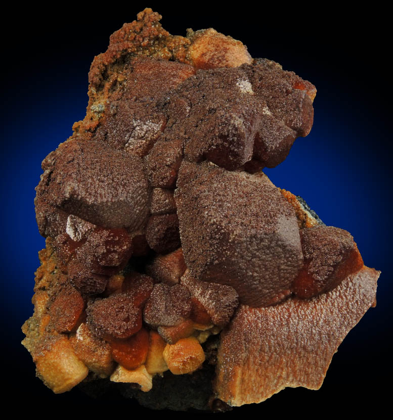 Sphalerite on Siderite pseudomorphs after Calcite from Broken Hill Mine, Aggeneys, Namakwa District, Northern Cape Province, South Africa