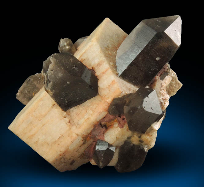 Quartz var. Smoky Quartz on Microcline from Monte Maria, Cagliari, Sardinia, Italy