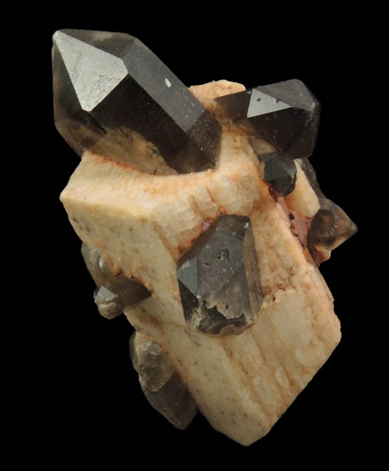 Quartz var. Smoky Quartz on Microcline from Monte Maria, Cagliari, Sardinia, Italy