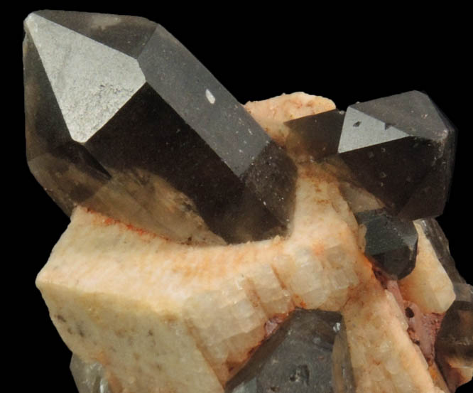 Quartz var. Smoky Quartz on Microcline from Monte Maria, Cagliari, Sardinia, Italy