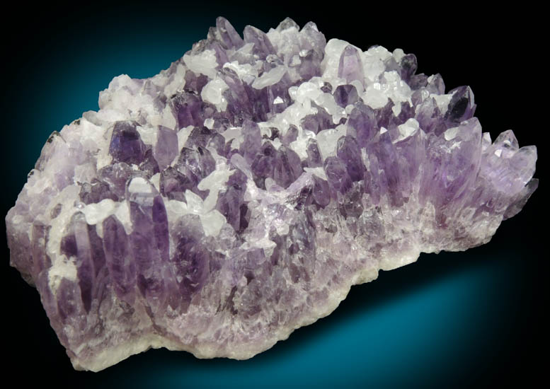 Quartz var. Amethyst with Calcite from Veta Madre Mining District, Guanajuato, Mexico