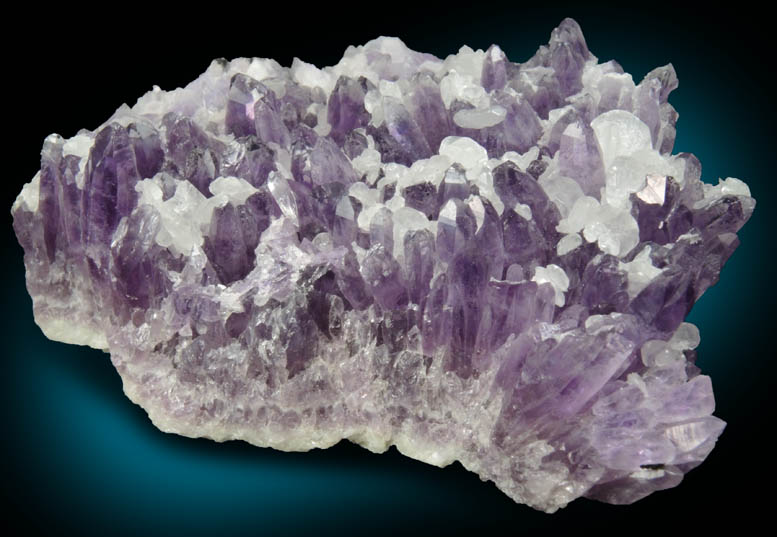 Quartz var. Amethyst with Calcite from Veta Madre Mining District, Guanajuato, Mexico