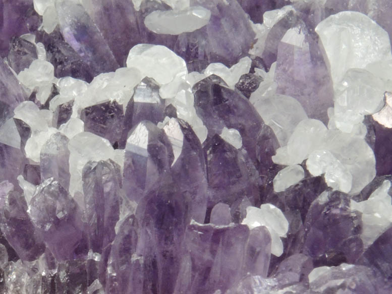 Quartz var. Amethyst with Calcite from Veta Madre Mining District, Guanajuato, Mexico