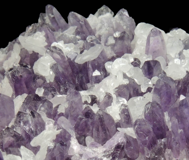 Quartz var. Amethyst with Calcite from Veta Madre Mining District, Guanajuato, Mexico