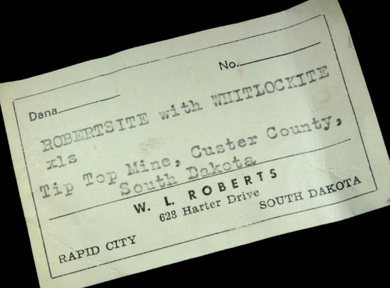 Robertsite with Whitlockite from Tip Top Mine, Custer County, South Dakota (Type Locality for Robertsite)
