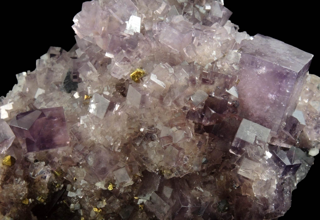 Fluorite (twinned crystals), Galena, Chalcopyrite, Quartz from Blackdene Mine, Ireshopeburn, Weardale, County Durham, England