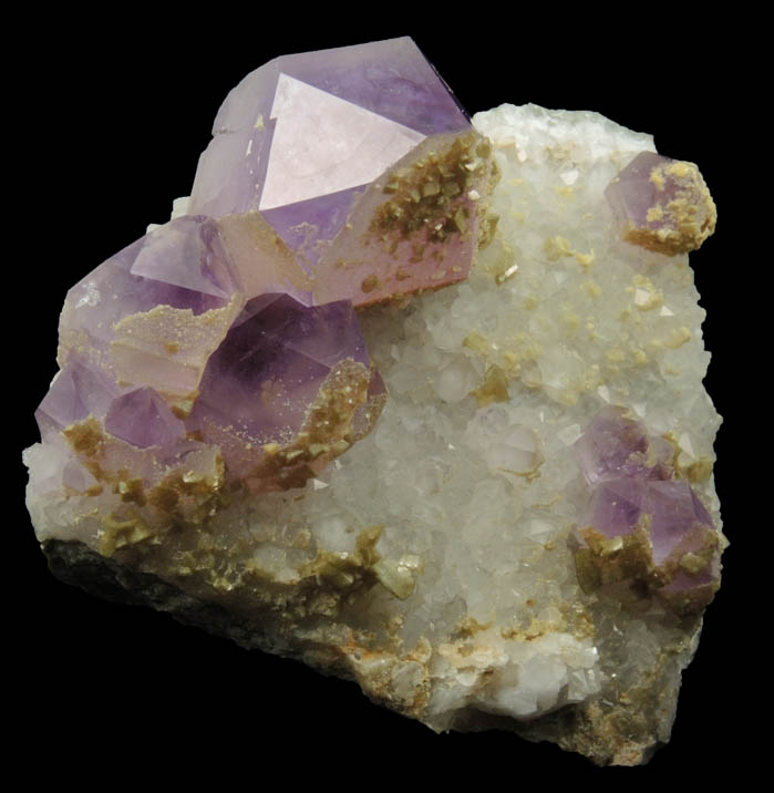 Quartz var. Amethyst Quartz with Dolomite from Simeone Quarry, Wrentham, Norfolk County, Massachusetts