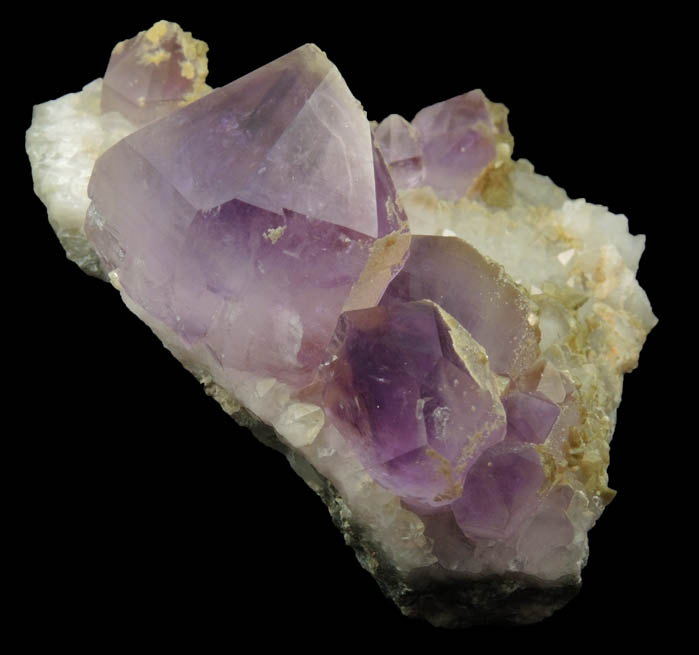 Quartz var. Amethyst Quartz with Dolomite from Simeone Quarry, Wrentham, Norfolk County, Massachusetts