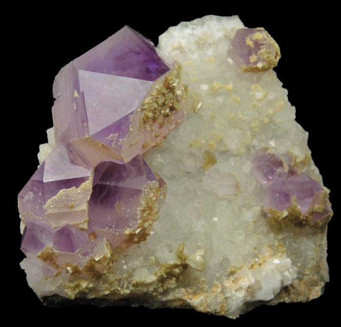 Quartz var. Amethyst Quartz with Dolomite from Simeone Quarry, Wrentham, Norfolk County, Massachusetts