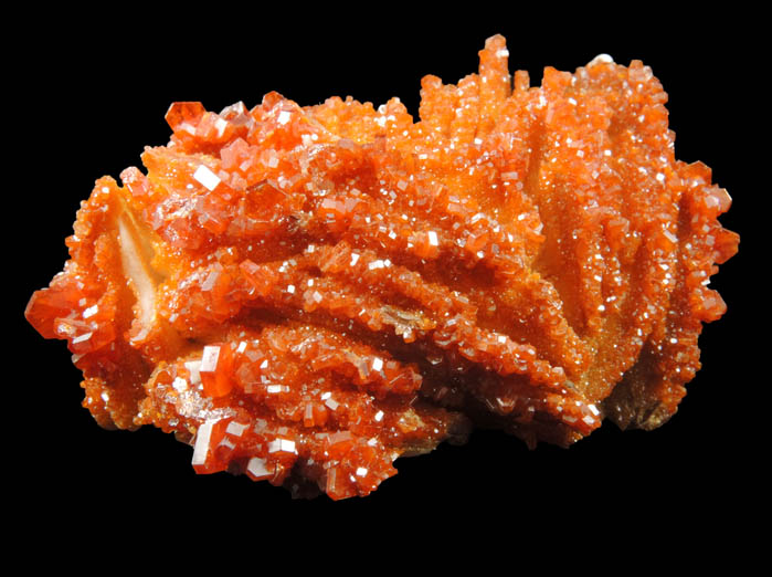 Vanadinite over Barite from Mibladen, Haute Moulouya Basin, Zeida-Aouli-Mibladen belt, Midelt Province, Morocco