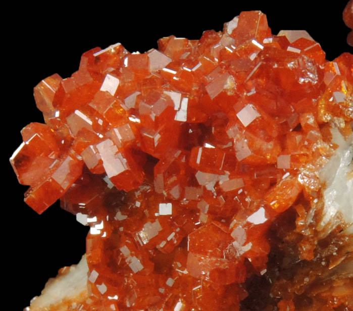 Vanadinite over Barite from Mibladen, Haute Moulouya Basin, Zeida-Aouli-Mibladen belt, Midelt Province, Morocco