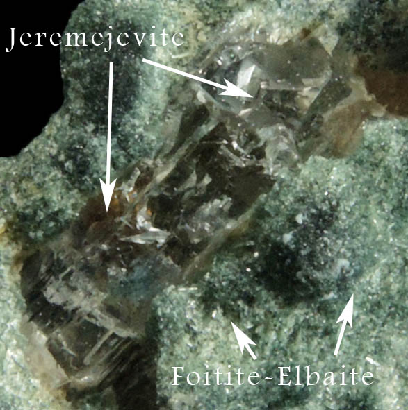 Jeremejevite in Foitite-Elbaite Tourmaline from Ameib Farm, Usakos, NE of Swakopmund, Erongo Region, Namibia