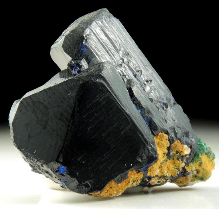 Azurite with minor Mimetite from Touissit Mine, 21 km SSE of Oujda, Jerada Province, Oriental, Morocco