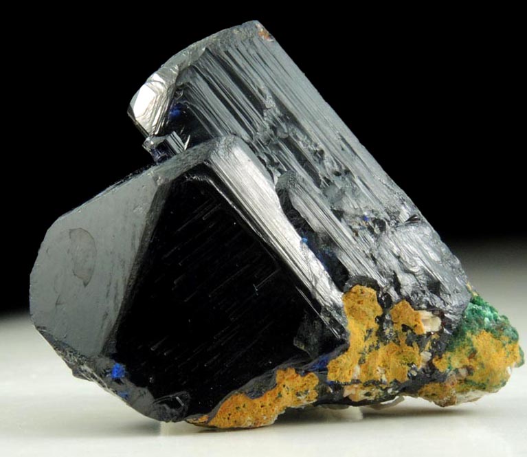 Azurite with minor Mimetite from Touissit Mine, 21 km SSE of Oujda, Jerada Province, Oriental, Morocco