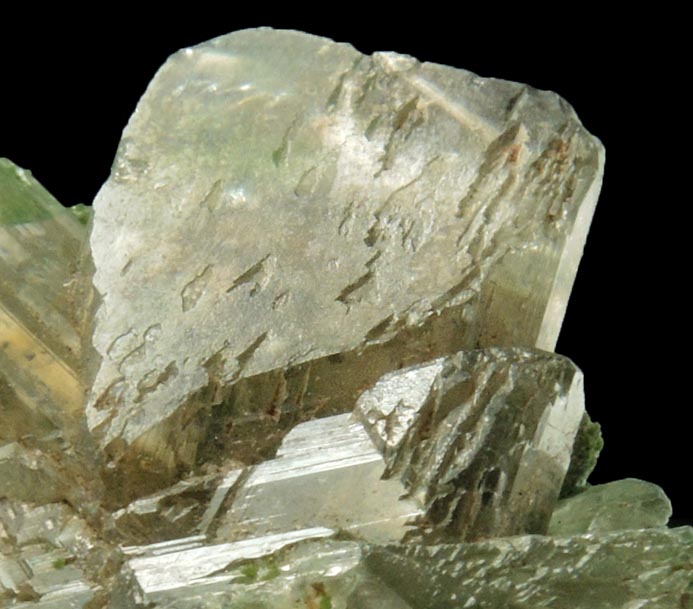 Cerussite (trilling) with Duftite and Malachite from Tsumeb Mine, 3rd Oxide Zone, Otavi-Bergland District, Oshikoto, Namibia (Type Locality for Duftite)