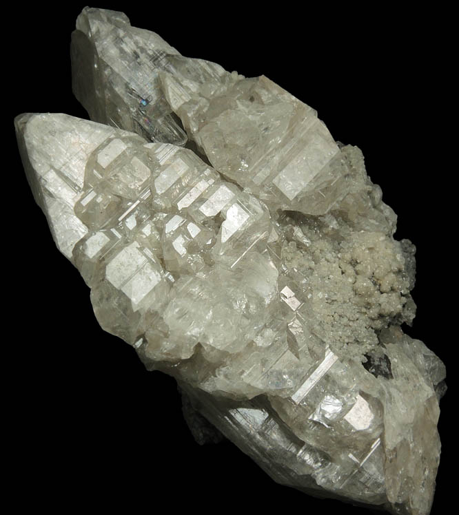 Cerussite over Calcite from Tsumeb Mine, Otavi-Bergland District, Oshikoto, Namibia