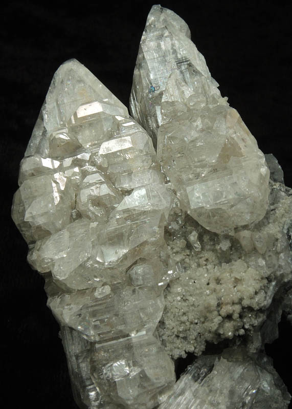 Cerussite over Calcite from Tsumeb Mine, Otavi-Bergland District, Oshikoto, Namibia