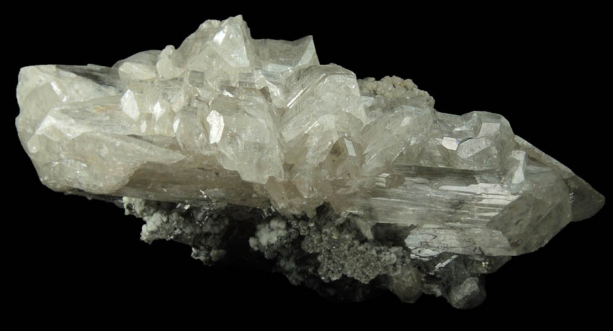 Cerussite over Calcite from Tsumeb Mine, Otavi-Bergland District, Oshikoto, Namibia