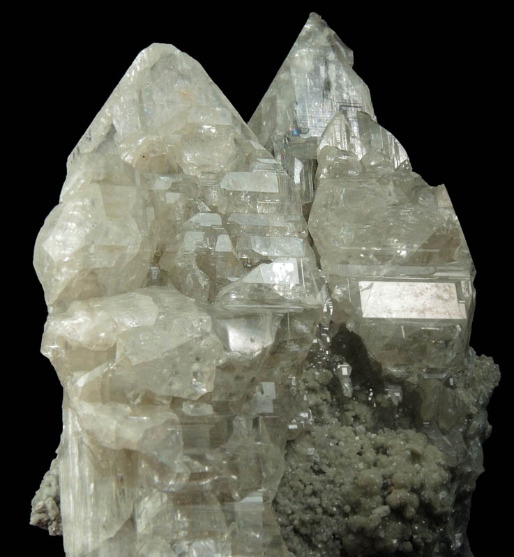 Cerussite over Calcite from Tsumeb Mine, Otavi-Bergland District, Oshikoto, Namibia