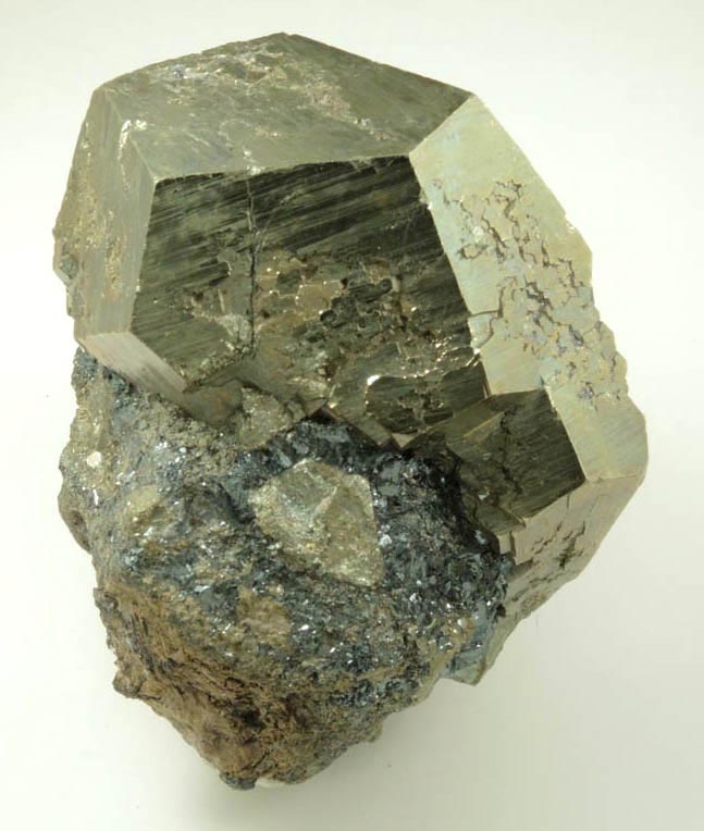 Pyrite on Hematite from Miniera di Rio Marina, Isola d'Elba, Tuscan Archipelago, Livorno, Italy