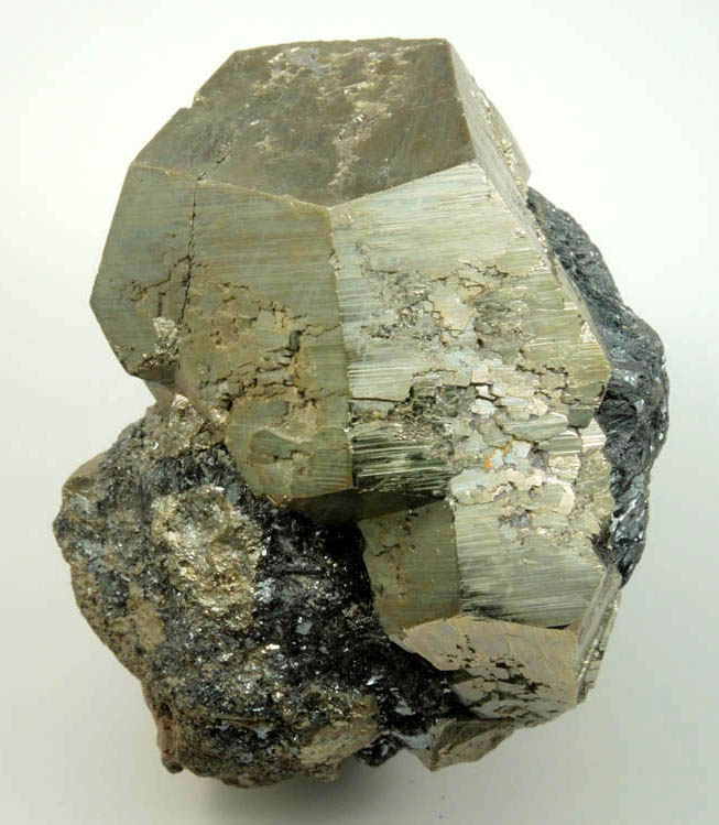 Pyrite on Hematite from Miniera di Rio Marina, Isola d'Elba, Tuscan Archipelago, Livorno, Italy