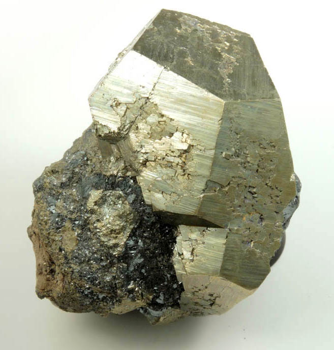 Pyrite on Hematite from Miniera di Rio Marina, Isola d'Elba, Tuscan Archipelago, Livorno, Italy