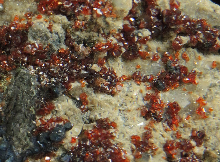 Sphalerite on Siderite and Quartz with Galena from Ralmont, Midi-Pyrnes, France