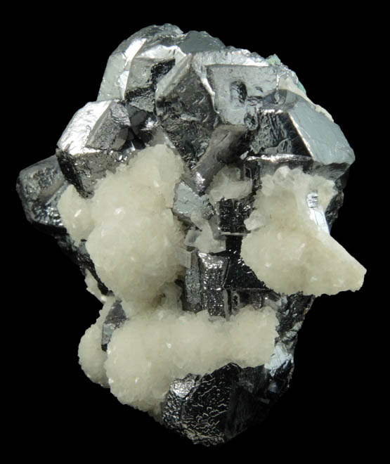 Galena (Spinel Law-twinned) and Calcite from Casapalca District, Huarochiri Province, Peru