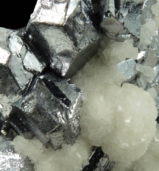 Galena (Spinel Law-twinned) and Calcite from Casapalca District, Huarochiri Province, Peru