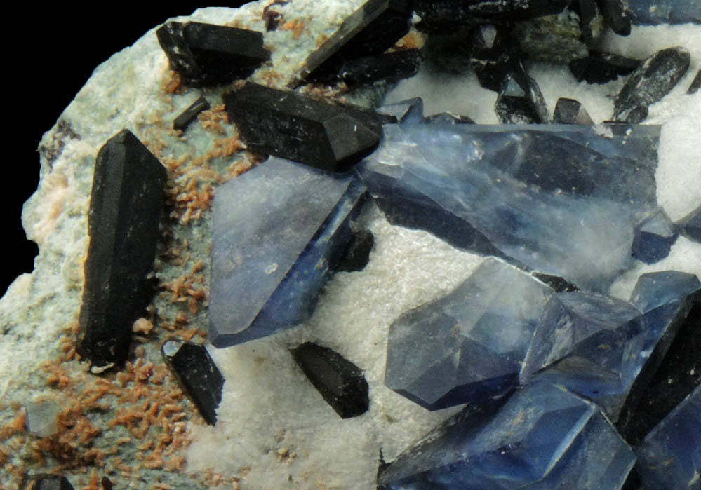 Benitoite, Neptunite, Natrolite from Benitoite Gem Mine, New Idria District, San Benito County, California (Type Locality for Benitoite)