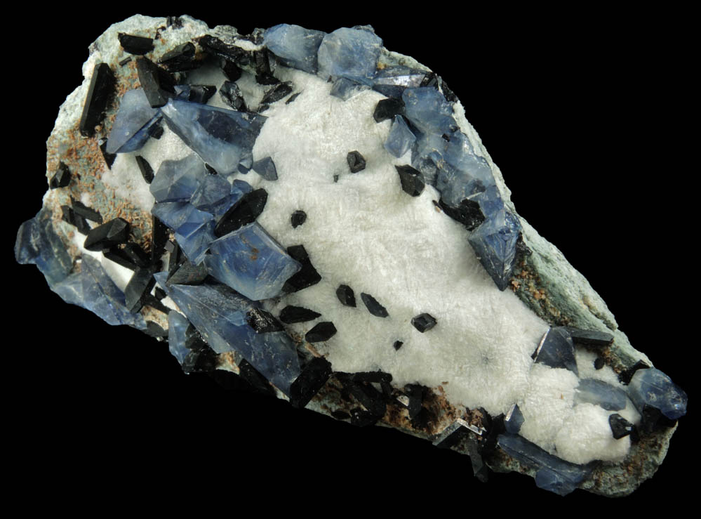 Benitoite, Neptunite, Natrolite from Benitoite Gem Mine, New Idria District, San Benito County, California (Type Locality for Benitoite)