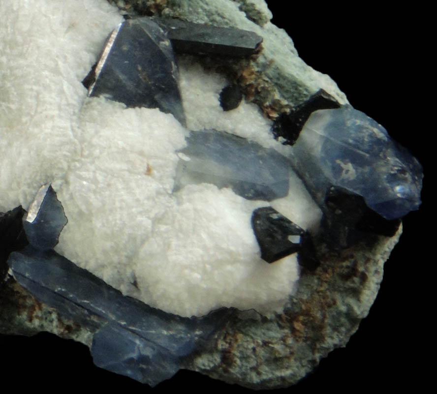 Benitoite, Neptunite, Natrolite from Benitoite Gem Mine, New Idria District, San Benito County, California (Type Locality for Benitoite)